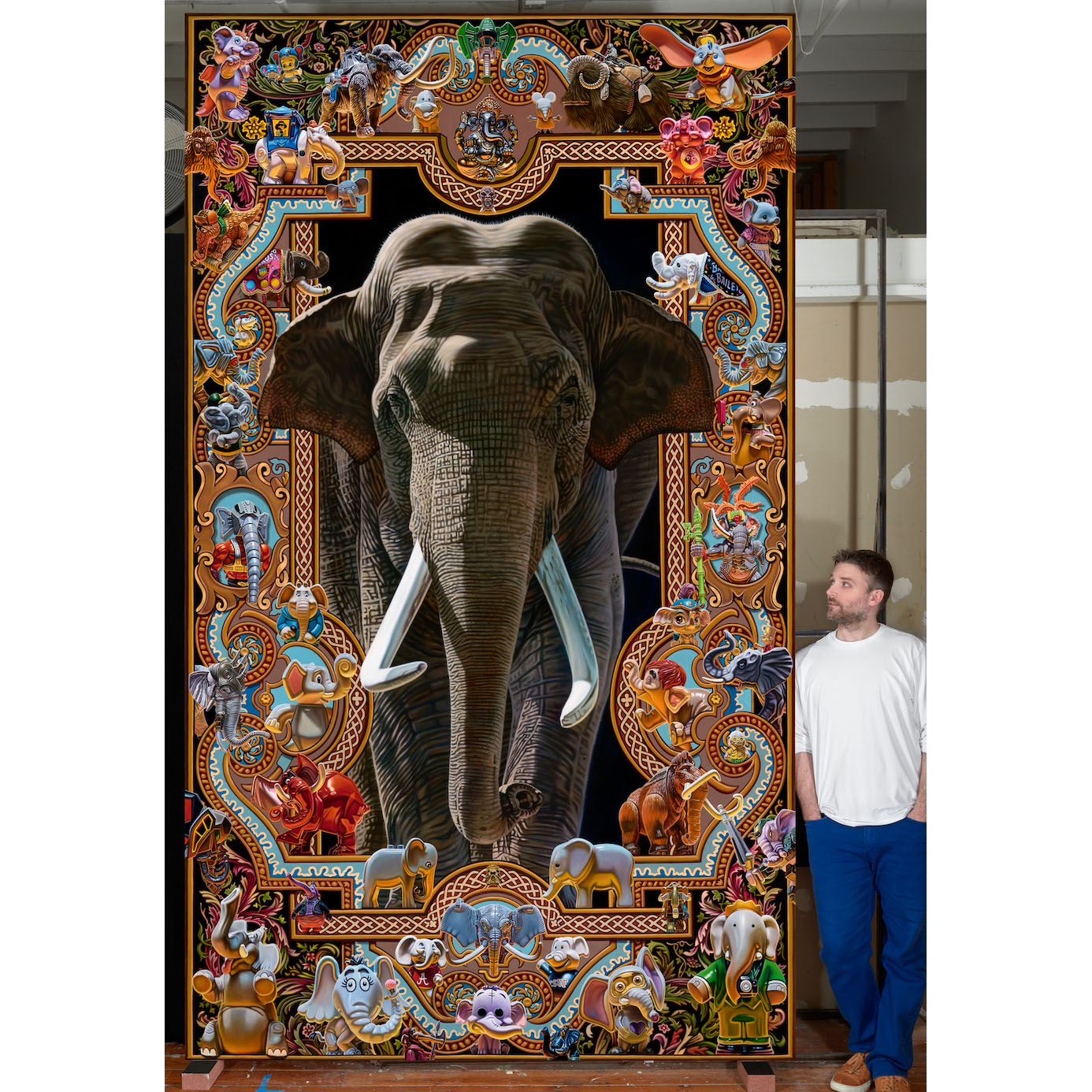 Lifesize Elephant Painting